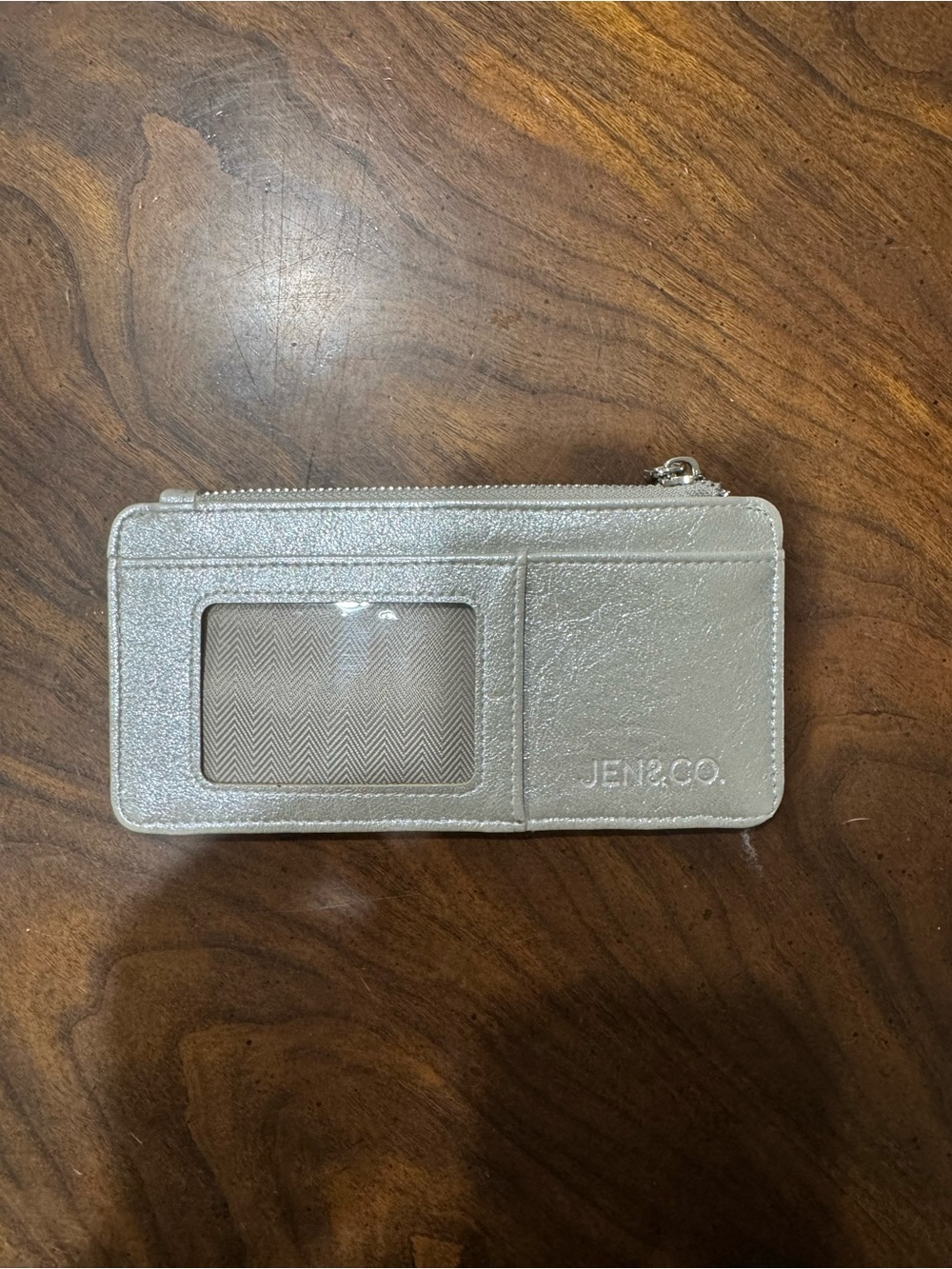 Metallic Silver Card Wallet Phone Accessory